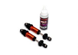 Traxxas Shocks, GT-Maxx, front, aluminum, orange-anodized (2)