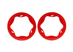 Traxxas Beadlock rings, front, red (3.5") (2)