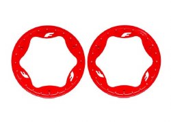 Traxxas Beadlock Rings, Rear, 3.9" (2), Red