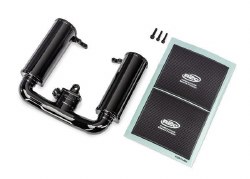 Traxxas Engine intake, black/ 3x12mm CS (1)/ 2.5x12mm CS (2)