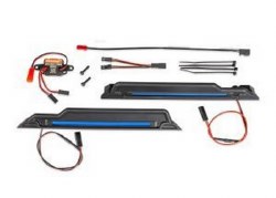 Traxxas LED light kit, blue, complete (underbody) (includes 3-volt accessory power supply, power har