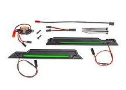Traxxas LED light kit, green, complete (underbody) (includes 3-volt accessory power supply, power ha