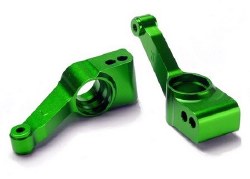 Rear Stub Axle Carriers (green-anodized 6061-T6 aluminum) (2)