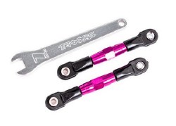 Camber links, rear (TUBES pink-anodized, 7075-T6 aluminum, stronger than titanium) (2) (assembled wi