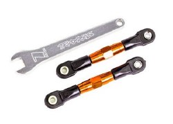 Camber links, rear (TUBES orange-anodized, 7075-T6 aluminum, stronger than titanium) (2) (assembled