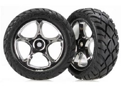 Tires & wheels, assembled (Tracer 2.2" chrome wheels, Anaconda 2.2" tires with foam inserts) (2) (Ba