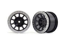 Wheels, 2.2" (graphite gray, satin chrome beadlock) (2) (Bandit rear)