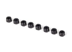 Nuts, 3mm nylon locking, black (8)