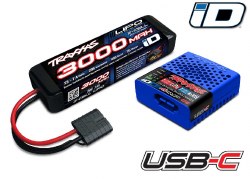 Battery/Charger Completer Pack (Includes #2985 USB-C NiMH/LiPo iD Charger (1), #2827X 3000mAh 7.4V 2