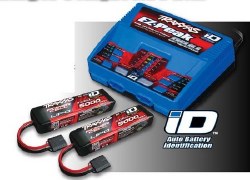 Traxxas EZ-Peak Dual Multi-Chemistry Battery Charger (TRA2972) with 2x 5000mAh 11.1V 3Cell 25C Lipo