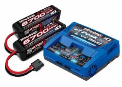 Traxxas EZ-Peak Live Dual 200W Multi-Chemistry Battery Charger (TRA2973) with 2 x 6700mAh 14.8V 4Cel
