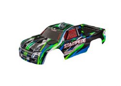 Body, Stampede (also fits Stampede VXL), green (painted, decals applied) (assembled with front & rea