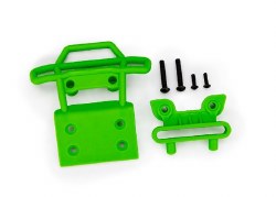 Bumper, front/ bumper mount, front/ 4x23mm BCS (2)/ 3x10mm BCS (2) (green)