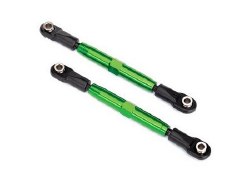 Camber links, rear (TUBES green-anodized, 7075-T6 aluminum, stronger than titanium) (73mm) (2)/ rod