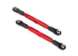 Camber links, rear (TUBES red-anodized, 7075-T6 aluminum, stronger than titanium) (73mm) (2)/ rod en