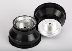 Wheels, Satin Chrome, Dual Profile (2.0" Outer, 3.0" Inner) (Electric Rear) (2)