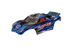 Body, Rustler (also fits Rustler VXL), blue (painted, decals applied) (assembled with front & rear b