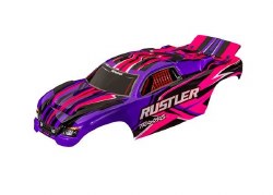 Body, Rustler (also fits Rustler VXL), pink (painted, decals applied) (assembled with front & rear b