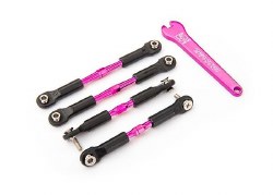 Aluminum Turnbuckle Camber Link Set (Pink) (4)