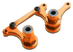 T6 Aluminum Steering Bellcrank, Drag Link & 5x8mm Ball Bearings (Orange)