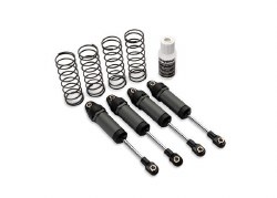 Traxxas Ultra Shocks (gray) (long) (complete w/ spring pre-load spacers & springs) (4)