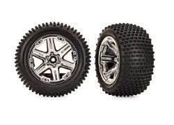 Tires & wheels, assembled, glued (2.8") (RXT chrome wheels, Alias tires, foam inserts) (2WD electric