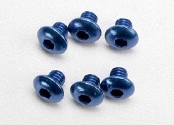 4x4mm Aluminum Button Head Screws (Blue) (6)