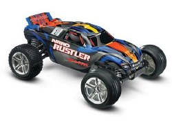 Nitro Rustler: Silver-Blue 1/10-Scale Nitro-Powered 2wd Stadium Truck With TQi Link Enabled 2.4ghz R