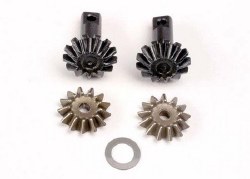 Diff gear set: 13-T output gear shafts (2)/ 13-T spider gears (2)/ spider shaft (1)/ 6x10x0.5mm PTFE