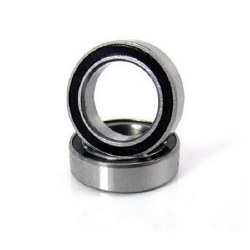 Ball bearings, black rubber sealed (10x15x4mm) (2)