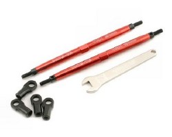 Red-Anodized Aluminum,124mm, Rear Toe Links (T-Maxx) (2)