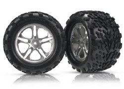 Traxxas Pre-Mounted 3.8" Talon Tire w/Split Spoke Wheel (Chrome) (2)