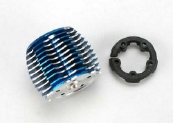 Traxxas Cooling Head, Powertune (Machined Aluminum, Blue-Anodized) (Traxxas 2.5 And 2.5r)/ Head Prot