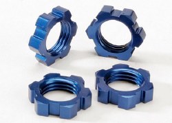 Wheel nuts, splined, 17mm (blue-anodized) (4)