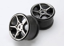 Wheels, Gemini 3.8" (Black Chrome) (2) (Use With 17mm Splined Wheel Hubs & Nuts, Part #5353x)