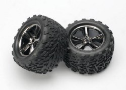 Tires & wheels, assembled, glued (Gemini Black wheels, Talon tires, foam inserts) (2) (also fits Max