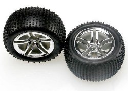 Traxxas Tires & Wheels, Assembled, Glued (2.8") (Twin-Spoke Wheels, Alias Tires, Foam Inserts) (Nitr