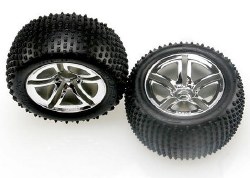 Tires & Wheels, Assembled, Glued (2.8") (Twin-Spoke Wheels, Alias Tires, Foam Inserts) (Nitro Rear)