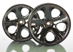 12mm Hex Wheels, All-Star 2.8" (black chrome) (nitro rear/ electric front) (2)