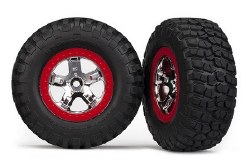 ires & wheels, assembled, glued (SCT chrome, red beadlock style wheels, BFGoodrich Mud-Terrain T/A K