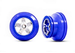 Wheels, SCT chrome, blue beadlock style, dual profile (2.2" outer, 3.0" inner) (2) (2WD front only)