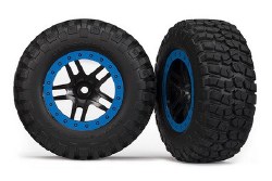 Tires & wheels, assembled, glued (SCT Split-Spoke, black, blue beadlock wheels, BFGoodrich Mud-Terra