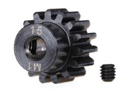 Mod 1 Machined Pinion Gear 5mm Shaft (15) (compatible with steel spur gears)