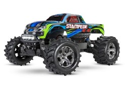 Stampede 4X4 brushed Titan 12t motor and XL-5 ESC with 7-Cell NiMH 3000mAh and DC charger. Blue with