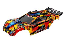 Traxxas Body, Rustler 4x4 VXL, Solar Flare (painted, decals applied) (assembled with front & rear bo