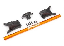 Chassis brace kit, orange (fits Rustler 4X4 or Slash 4X4 models equipped with Low-CG chassis)