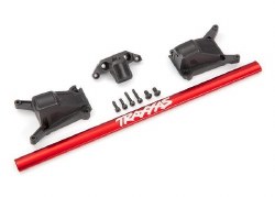 Chassis brace kit, red (fits Rustler 4X4 or Slash 4X4 models equipped with Low-CG chassis)