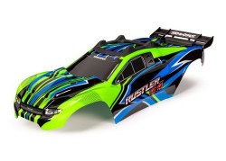 Traxxas Body, Rustler 4X4, Green & Blue/ Window, Grille, Lights Decal Sheet (Assembled With Front &