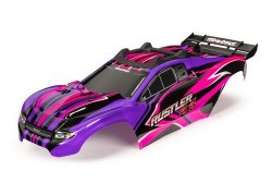 Traxxas Body, Rustler 4X4, Pink & Purple/ Window, Grille, Lights Decal Sheet (Assembled With Front &