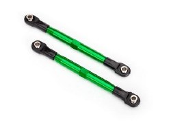 Toe links (TUBES green-anodized, 7075-T6 aluminum, stronger than titanium) (87mm) (2)/ rod ends, rea